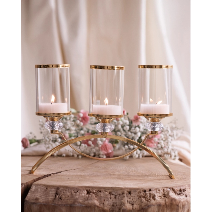 Kandelaar GLAMOUR goud/helder