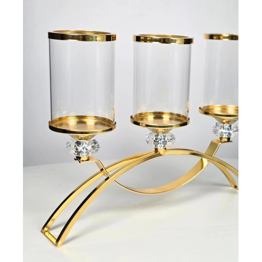 Kandelaar GLAMOUR goud/helder