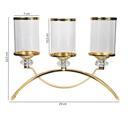 Kandelaar GLAMOUR goud/helder