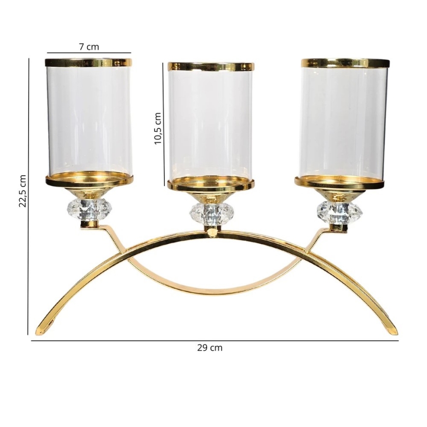 Kandelaar GLAMOUR goud/helder