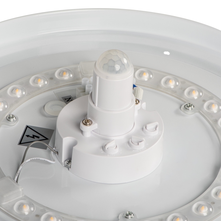 Plafonnier LED avec détecteur de mouvement et détecteur crépusculaire FOGLER LED/17W/230V Ø 33 cm