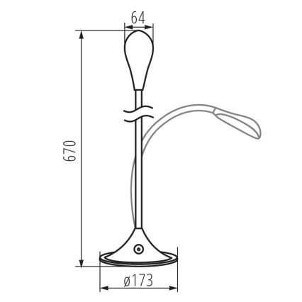 Lampe de table flexible à intensité variable FRANCO LED/6,8W/230V noir