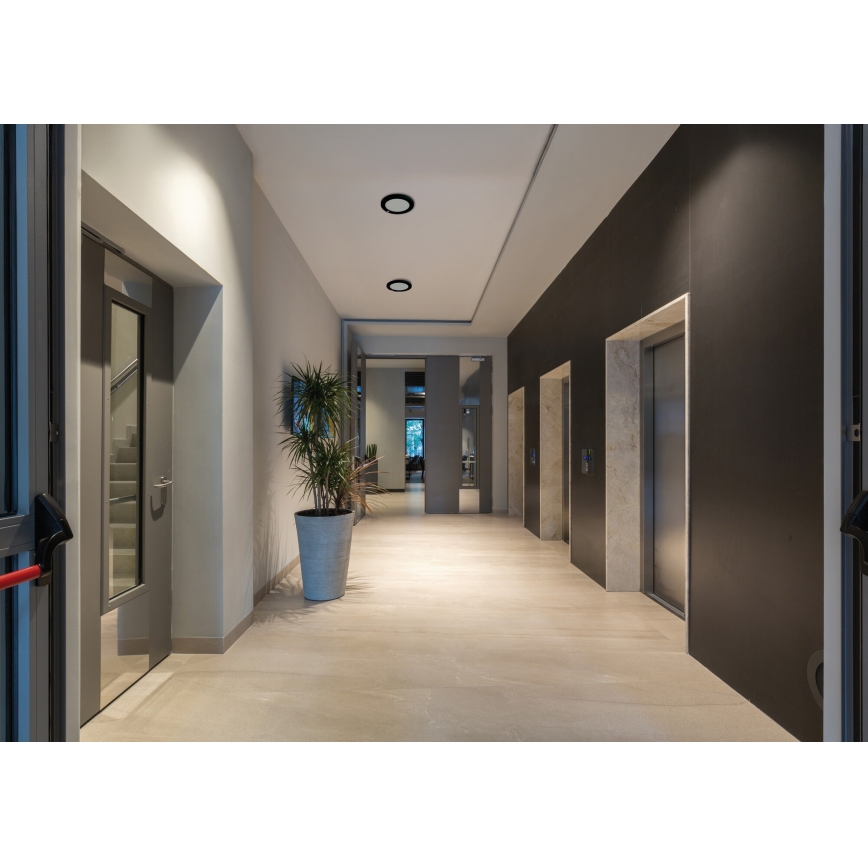 LED Plafond-/inbouwlamp met bewegingssensor 2-in-1 ERGA LED/17W/230V 3000/4000/6500K zwart