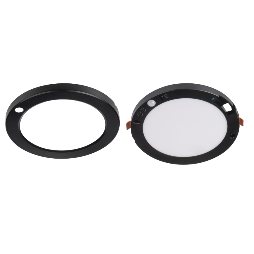LED Plafond-/inbouwlamp met bewegingssensor 2-in-1 ERGA LED/17W/230V 3000/4000/6500K zwart