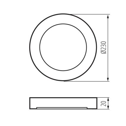 LED plafond/inbouwarmatuur 2-in-1 ERGA LED/17W/230V 3000/4000/6500K zwart