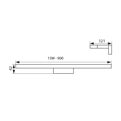 LED Badkamer spiegelverlichting ASTEN LED/15W/230V IP44 zwart