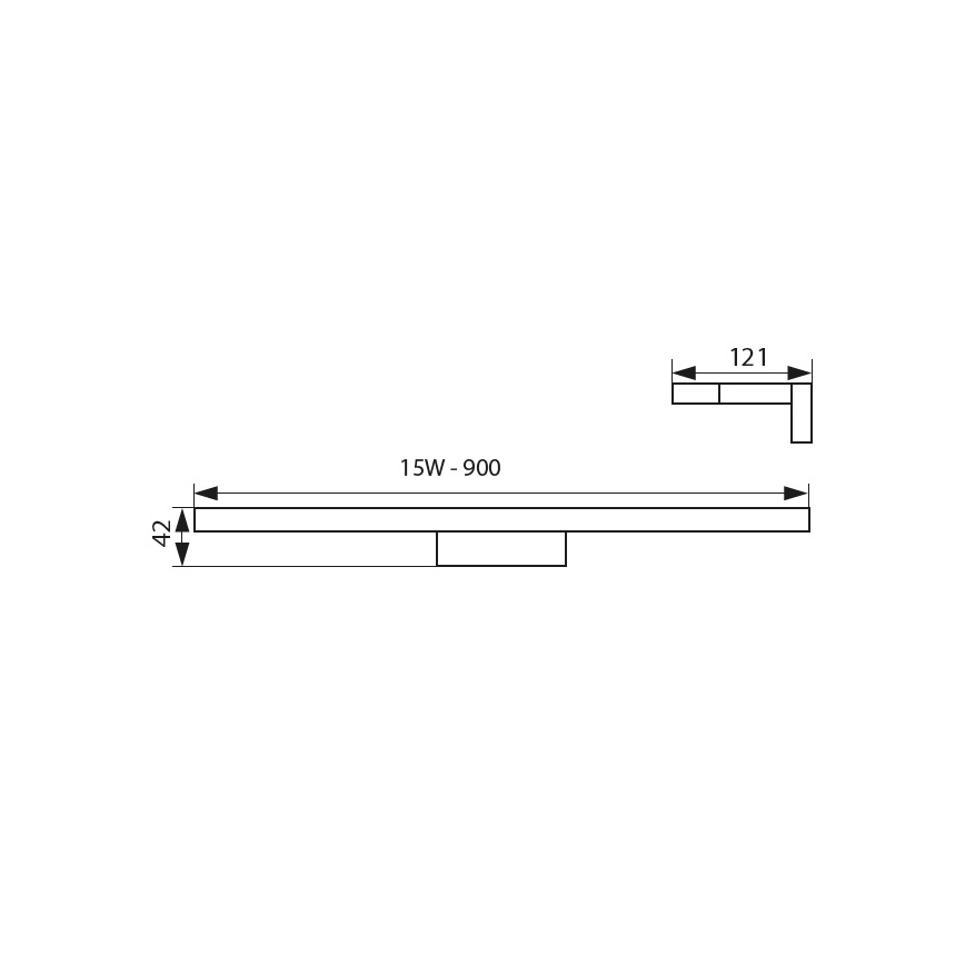 LED Badkamer spiegelverlichting ASTEN LED/15W/230V IP44 zwart