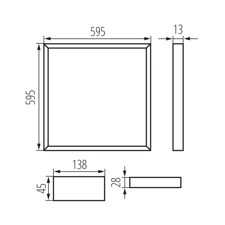 LED Inbouw frame AVAR LED/32W/230V 4000K UGR&lt;19 59,5x59,5 cm