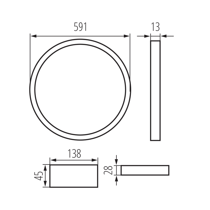 LED Inbouw frame AVAR LED/40W/230V 4000K diameter 59 cm