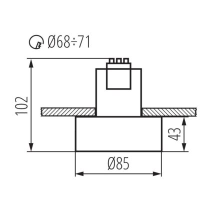 Inbouw Lamp MINI RITI 1xGU10/25W/230V zwart/goud