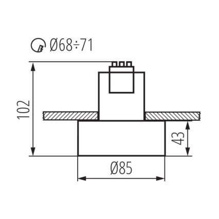 Inbouw Lamp MINI RITI 1xGU10/25W/230V wit/goud