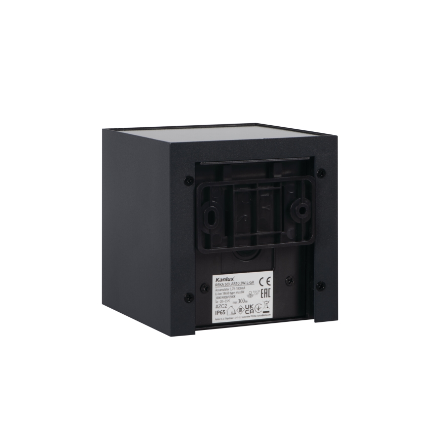 LED zonne-wandlamp met sensor REKA LED/3W/3,7V 1800 mAh 3000/4000/6500K IP65 zwart
