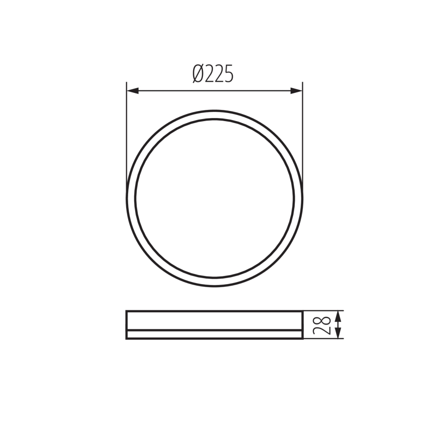 LED Badkamer plafondlamp AZPO LED/11,8W/230V diameter 22,5 cm IP54 wit