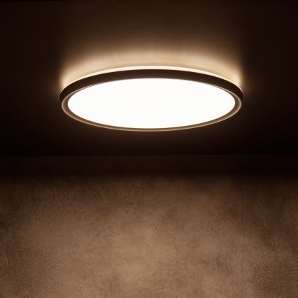 Plafonnier LED AZPO/22W/230V Ø 42 cm 3000/4000/6000K IP54 noir