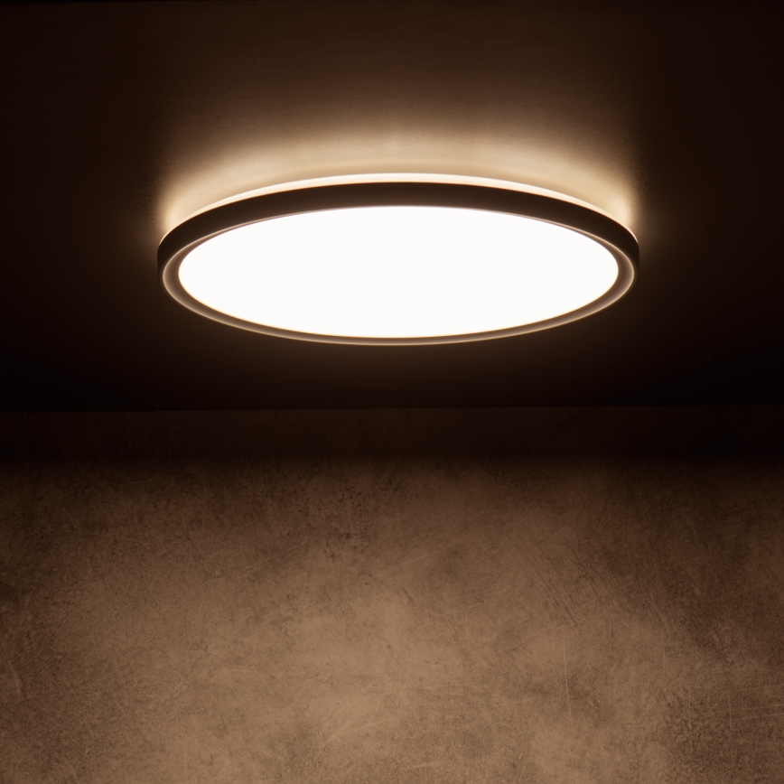 Plafonnier LED AZPO/22W/230V Ø 42 cm 3000/4000/6000K IP54 noir