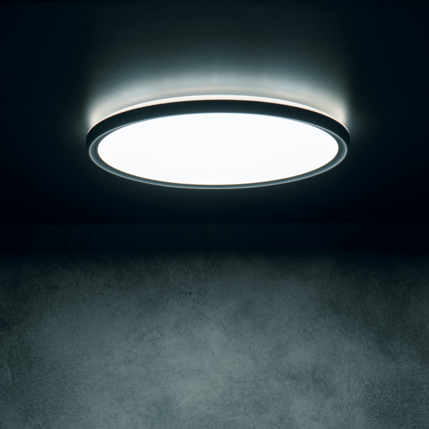 Plafonnier LED AZPO/22W/230V Ø 42 cm 3000/4000/6000K IP54 noir