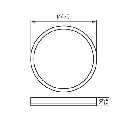 Plafonnier LED AZPO/22W/230V Ø 42 cm 3000/4000/6000K IP54 noir