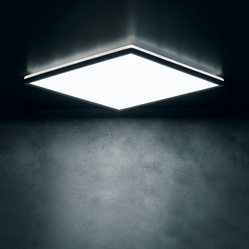 LED plafondlamp AZPO LED/22W/230V 3000/4000/6000K 42x42 cm IP54 zwart