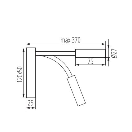 Lampe flexible LED TONIL LED/3,3W/230V blanc/doré