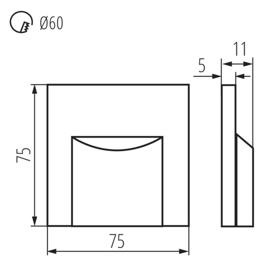 Luminaire d'escalier ERINUS LED/0,8W/12V 3000K blanc