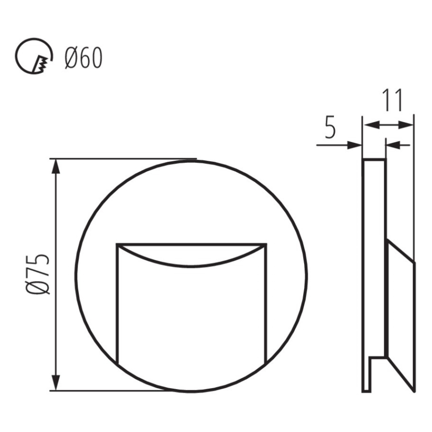 Lumière d'escalier ERINUS LED/0,8W/12V 4000K blanche