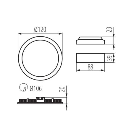 Inbouw LED Badkamer Lamp ROUNDA LED/6W/230V IP44 zwart