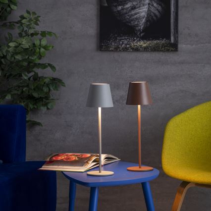 Lampe de table à intensité variable rechargeable INITA LED/1,2W/1800 mAh IP54 marron