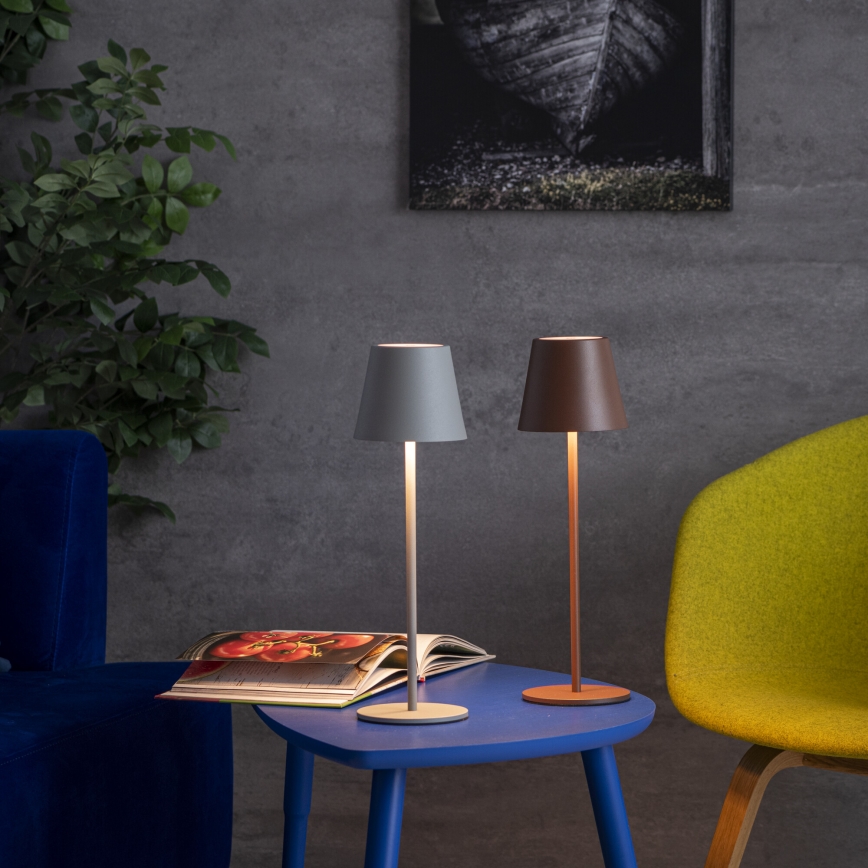 Lampe de table à intensité variable rechargeable INITA LED/1,2W/1800 mAh IP54 marron
