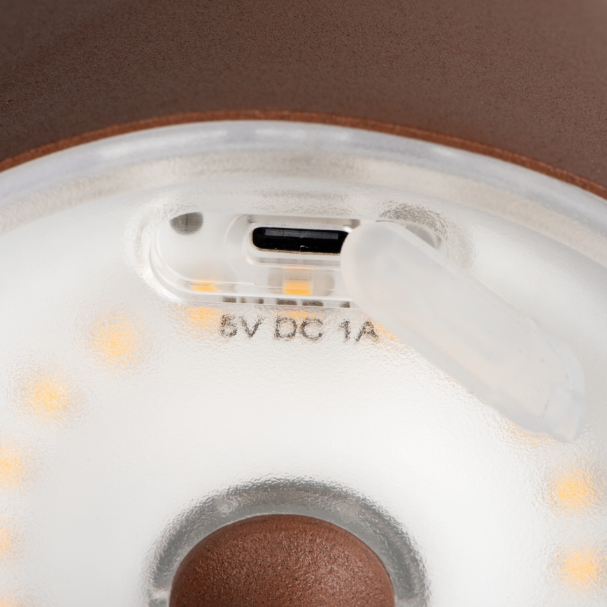 Lampe de table à intensité variable rechargeable INITA LED/1,2W/1800 mAh IP54 marron