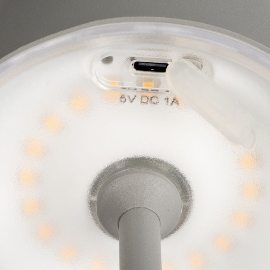Lampe de table à intensité variable rechargeable INITA LED/1,2W/1800 mAh IP54 gris