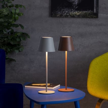 LED Dimbare oplaadbare tafellamp INITA LED/1,2W/1800 mAh IP54 grijs
