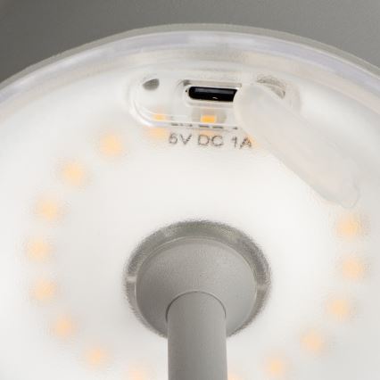 LED Dimbare oplaadbare tafellamp INITA LED/1,2W/1800 mAh IP54 grijs