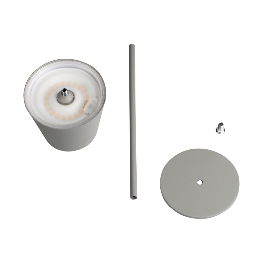 LED Dimbare oplaadbare tafellamp INITA LED/1,2W/1800 mAh IP54 grijs