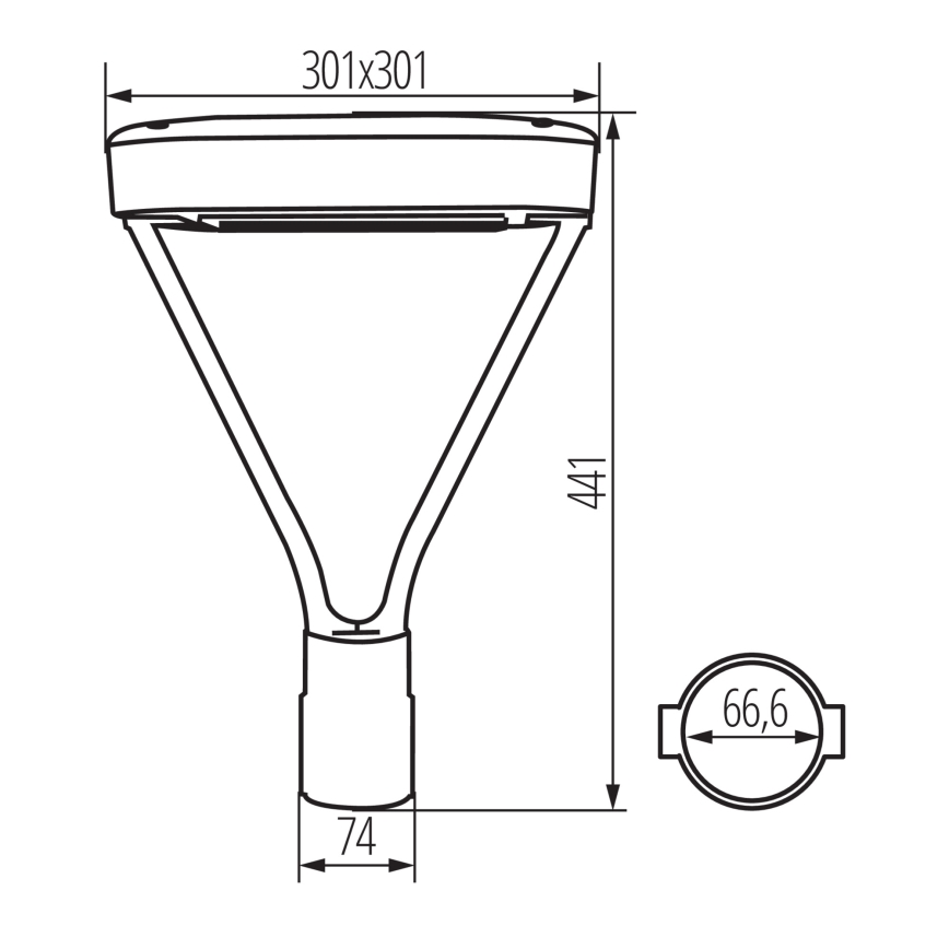LED Straatlantaarn PARCOLI LED/30/40/50W/230V 3000/4000/6500K IP66 grijs