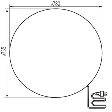 Lampe d'extérieur STONO 1xE27/25W/230V d. 78 cm IP65