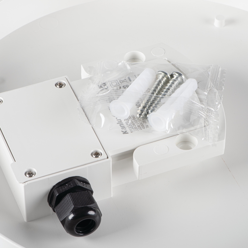 Plafonnier industriel avec détecteur de mouvement IPER LED/26W/230V IK10 IP65 arrondi blanc