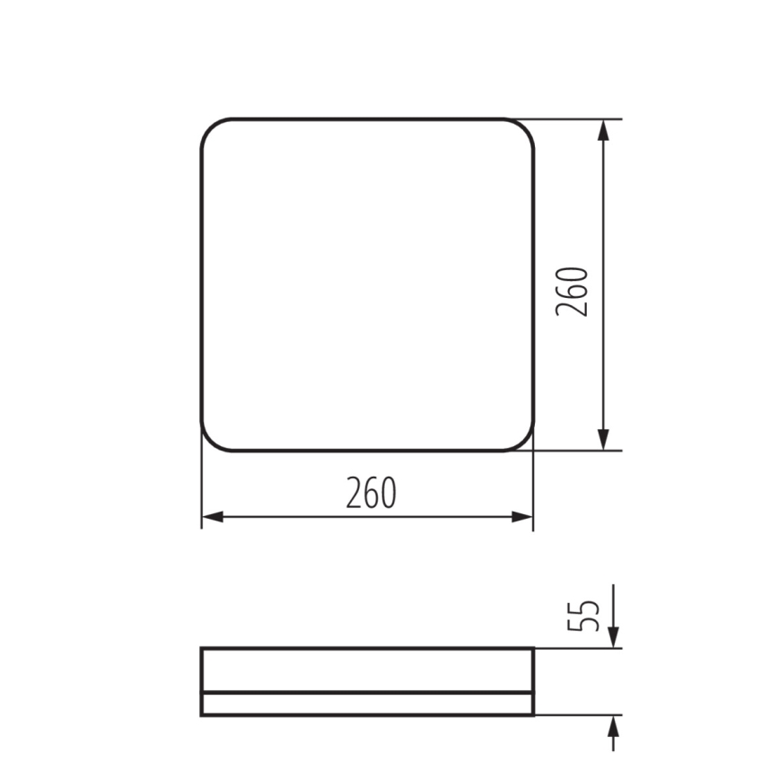 Plafonnier industriel avec détecteur de mouvement IPER LED/26W/230V IK10 IP65 carré blanc