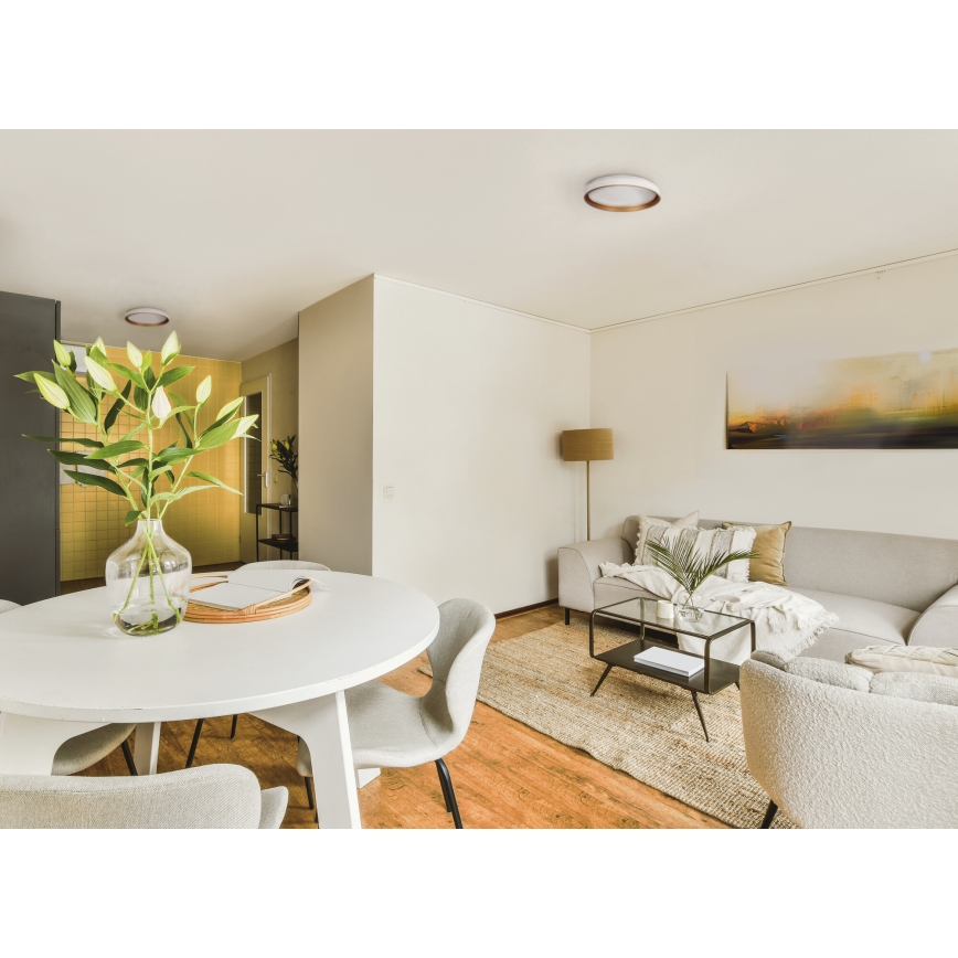 Plafonnier SOLN LED/17,5W/230V d. 38 cm blanc/doré