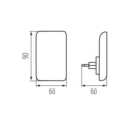 Kanlux 37395 - LED Nachtlamp met schemersensor Voor een stopcontact ORISA LED/0,28W/230V zwart