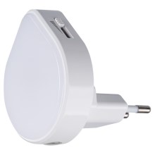 Kanlux 37396 - LED Dimbaar oriëntatie lamp met schemersensor Voor een stopcontact ULOV LED/0,5W/230V wit