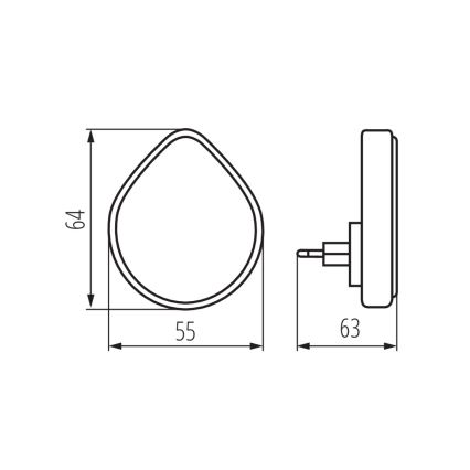 Kanlux 37396 - LED Dimbaar oriëntatie lamp met schemersensor Voor een stopcontact ULOV LED/0,5W/230V wit