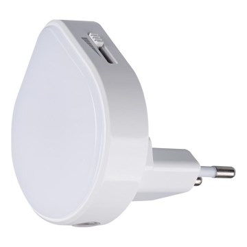 Kanlux 37396 - Veilleuse sur prise à intensité variable avec détecteur crépusculaire ULOV LED/0,5W/230V blanc