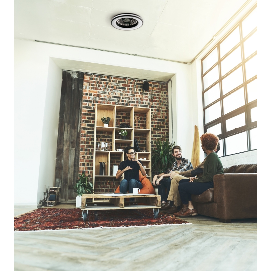LED Dimbare plafondlamp met ventilator PLAVE LED/48W/230V 3000/4000/6500K + afstandsbediening