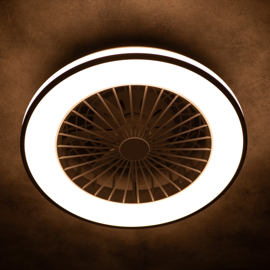 LED Dimbare plafondlamp met ventilator PLAVE LED/48W/230V 3000/4000/6500K + afstandsbediening