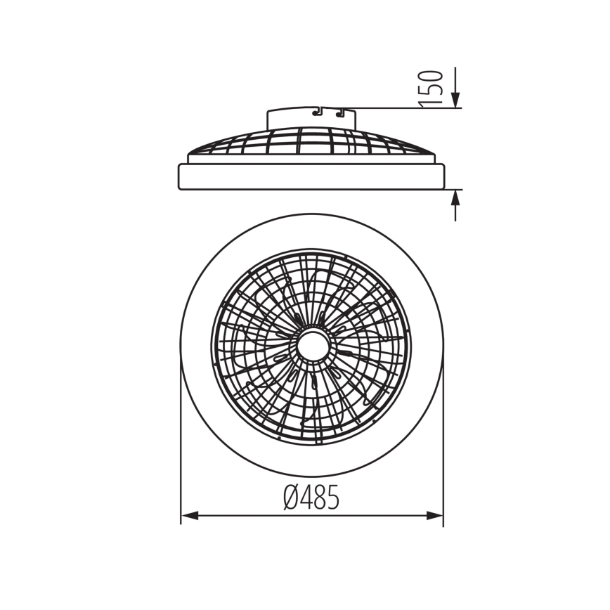 LED RGBW Dimbare plafondlamp met ventilator PLAVE LED/48W/230V 3000/4000/6500K + afstandsbediening