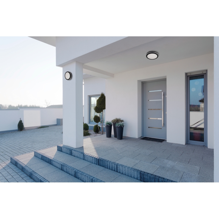 Plafonnier extérieur BENO ECO LED/20W/230V 3000/4000/6500K d. 20 cm IP65 noir