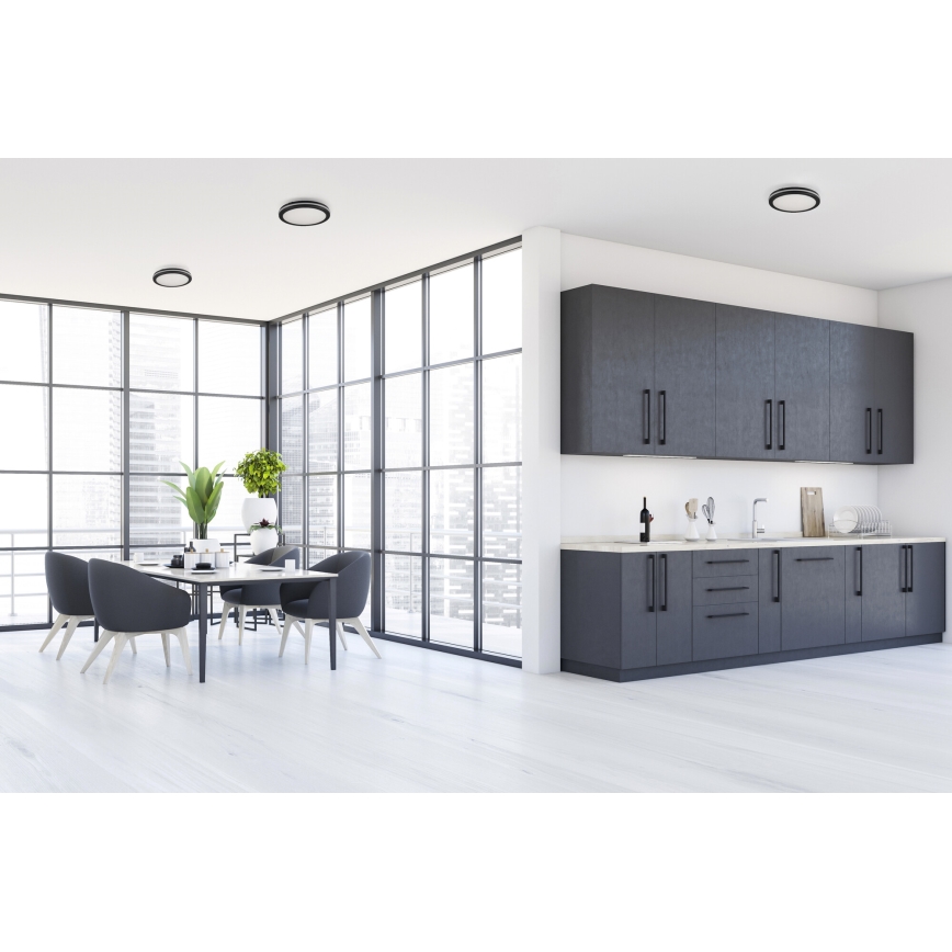 Plafonnier extérieur BENO ECO LED/20W/230V 3000/4000/6500K d. 20 cm IP65 noir