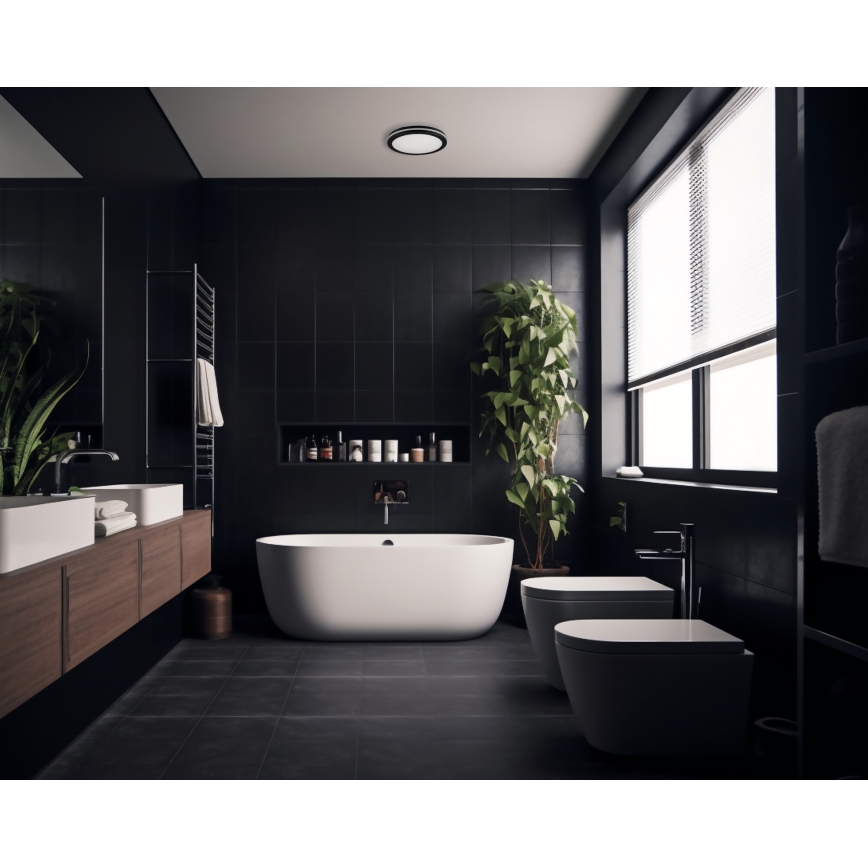 Plafonnier extérieur BENO ECO LED/20W/230V 3000/4000/6500K d. 20 cm IP65 noir