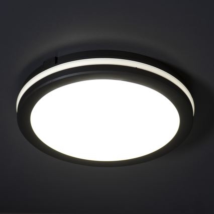 Plafonnier extérieur BENO ECO LED/20W/230V 3000/4000/6500K d. 20 cm IP65 noir