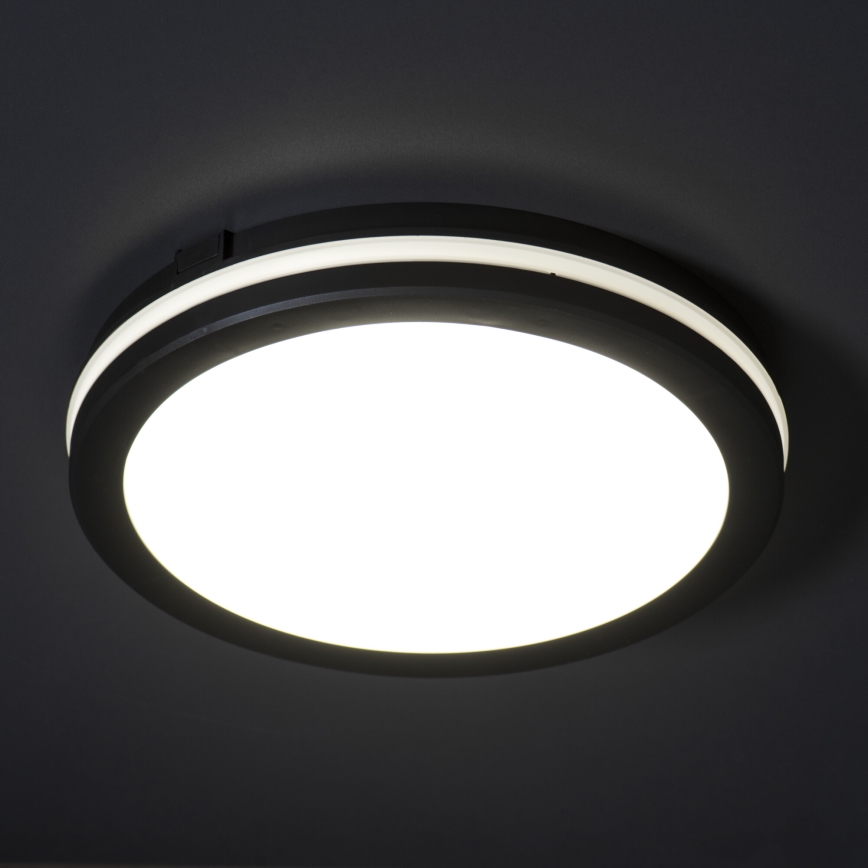 Plafonnier extérieur BENO ECO LED/20W/230V 3000/4000/6500K d. 20 cm IP65 noir